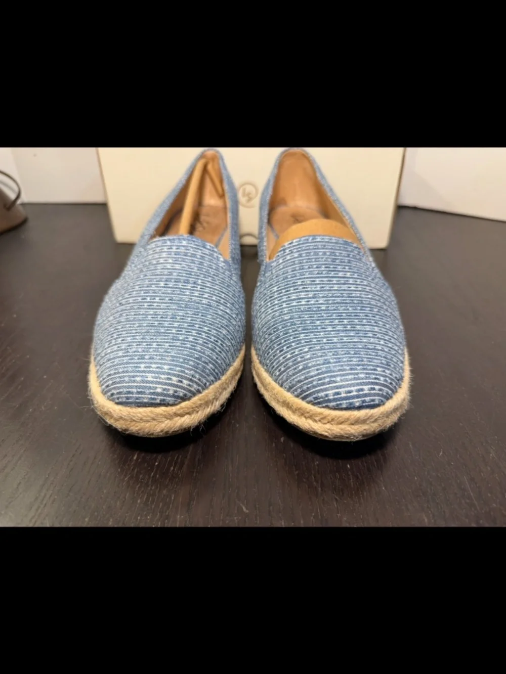 LifeStride Kamilla Espadrille Wedge Slip On Shoes Mid Blue Denim Womans 10M